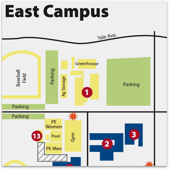 Map of MJC East Campus
